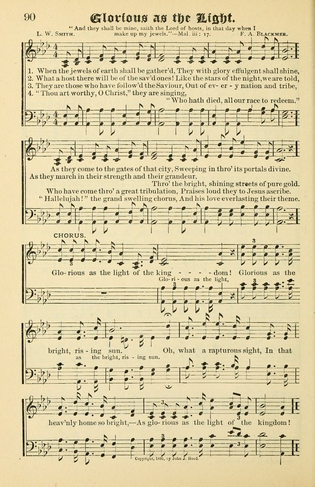 Unfading Treasures: a compilation of sacred songs and hymns, adapted for use by Sunday schools, Epworth Leagues, endeavor societies, pastors, evangelists, choristers, etc. page 90