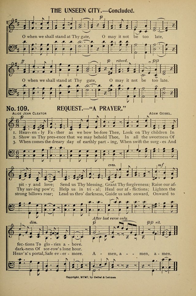 Uplifted Voices: a 20th century hymn book for sunday-schools and devotional meetings page 109