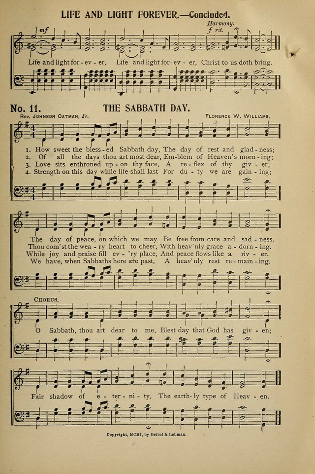 Uplifted Voices: a 20th century hymn book for sunday-schools and devotional meetings page 11