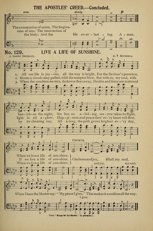 Uplifted Voices: a 20th century hymn book for sunday-schools and devotional meetings page 129