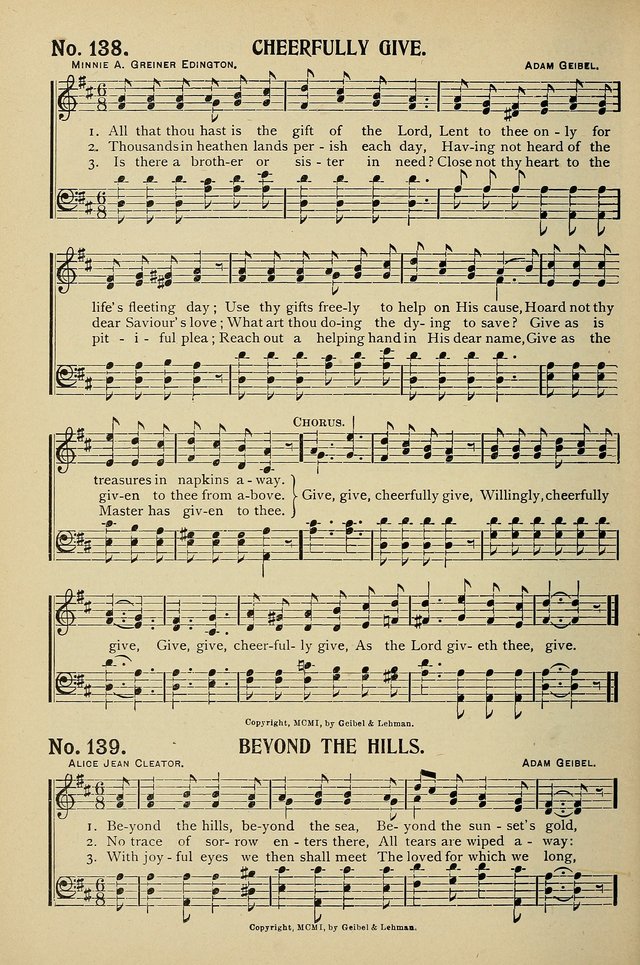 Uplifted Voices: a 20th century hymn book for sunday-schools and devotional meetings page 138