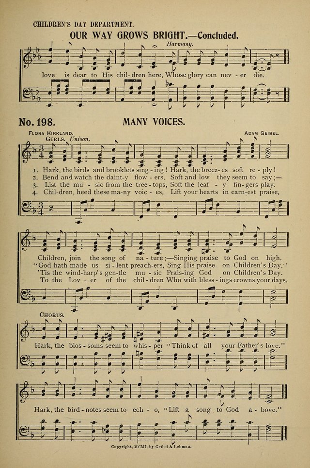 Uplifted Voices: a 20th century hymn book for sunday-schools and devotional meetings page 197