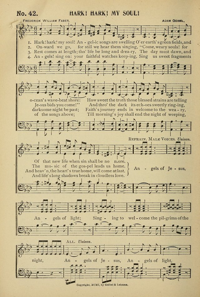 Uplifted Voices: a 20th century hymn book for sunday-schools and devotional meetings page 42