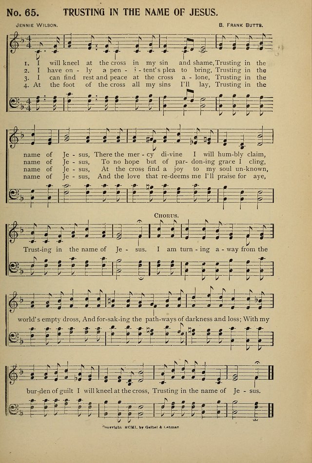 Uplifted Voices: a 20th century hymn book for sunday-schools and devotional meetings page 65