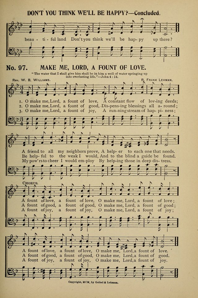 Uplifted Voices: a 20th century hymn book for sunday-schools and devotional meetings page 97