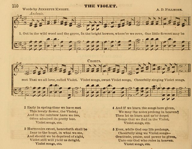 The Violet: a book of music and hymns, with lessons of instruction designed for Sunday Schools, social meetings, and home circles page 110