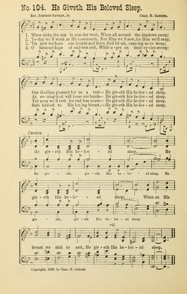 The Victory: a collection of popular Sunday school songs new and old page 104