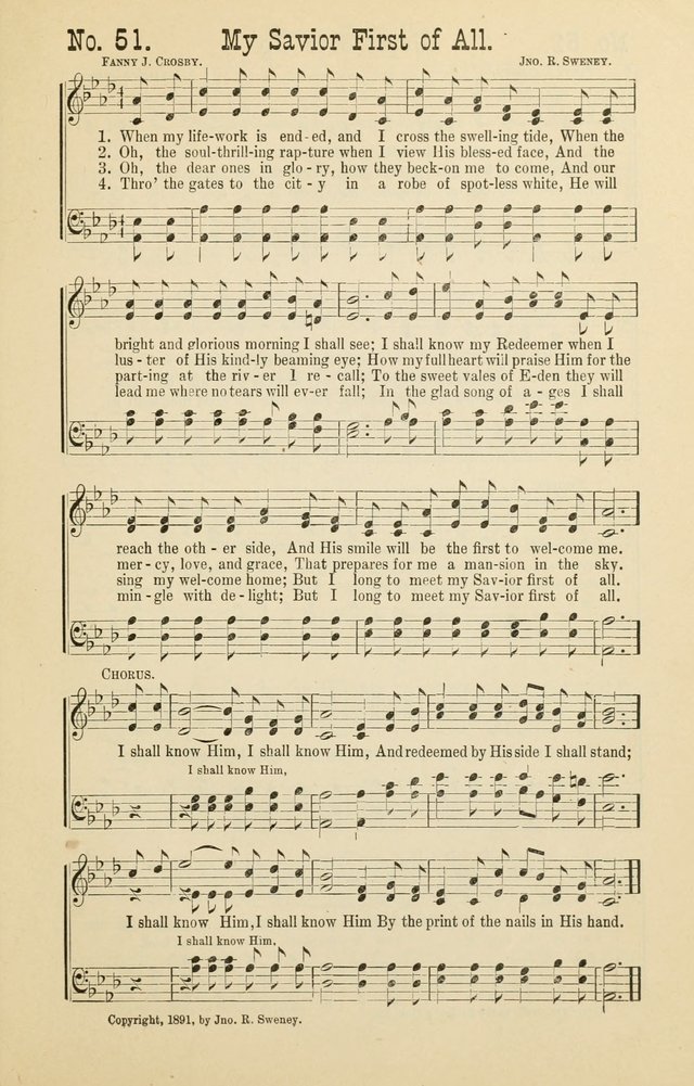 The Victory: a collection of popular Sunday school songs new and old page 51