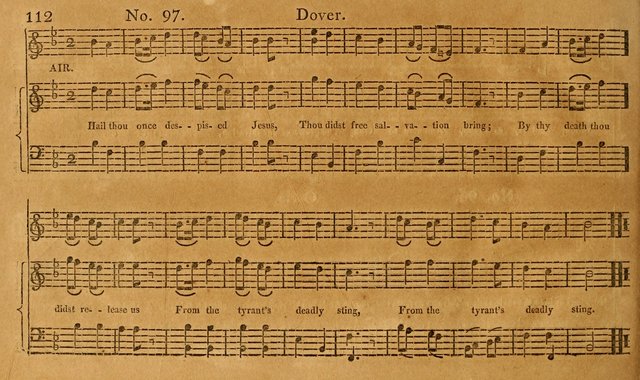 The Vocal Companion: containing a concise introduction to the practice of music, and a set of tunes of various metres, arranged progressively for the use of learners page 112