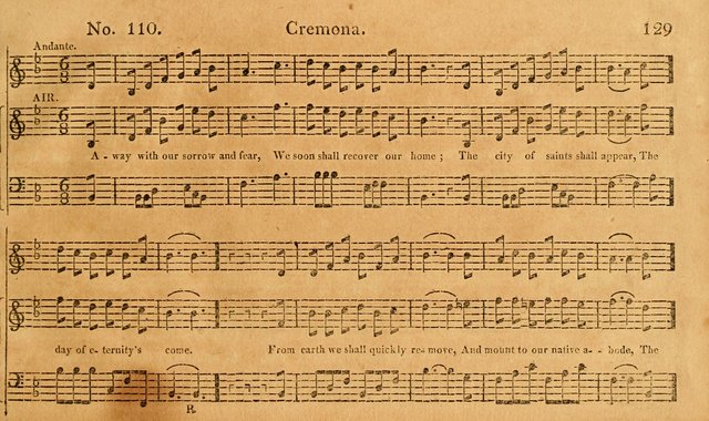 The Vocal Companion: containing a concise introduction to the practice of music, and a set of tunes of various metres, arranged progressively for the use of learners page 129