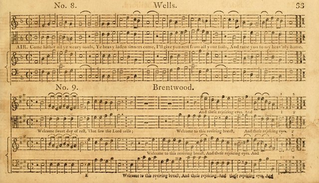 The Vocal Companion: containing a concise introduction to the practice of music, and a set of tunes of various metres, arranged progressively for the use of learners page 33