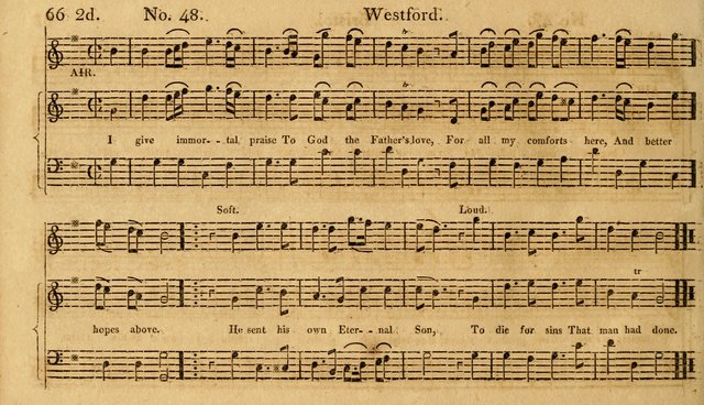 The Vocal Companion: containing a concise introduction to the practice of music, and a set of tunes of various metres, arranged progressively for the use of learners page 66