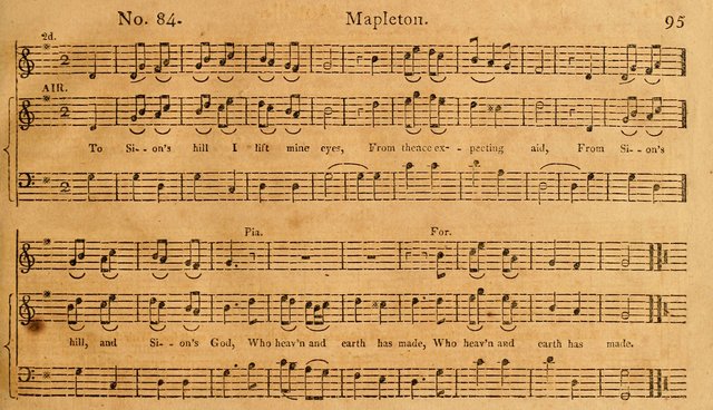 The Vocal Companion: containing a concise introduction to the practice of music, and a set of tunes of various metres, arranged progressively for the use of learners page 95