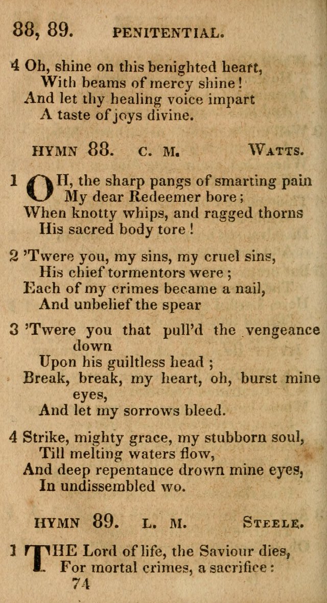 Village Hymns for Social Worship, Selected and Original: designed as a supplement to the Psalms and Hymns of Dr. Watts (6th ed.) page 74