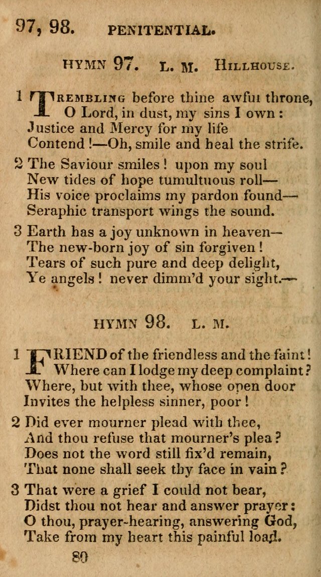 Village Hymns for Social Worship, Selected and Original: designed as a supplement to the Psalms and Hymns of Dr. Watts (6th ed.) page 80