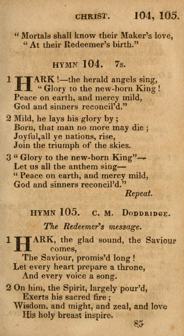 Village Hymns for Social Worship, Selected and Original: designed as a supplement to the Psalms and Hymns of Dr. Watts (6th ed.) page 85