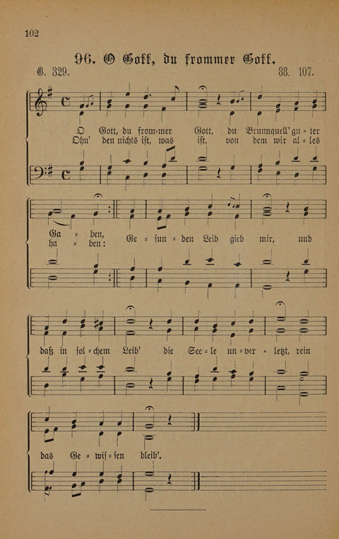 Vierstimmige Melodien: zu dem "Gesangbuch zum gottesdienstlichen und häuslichen Gebrauche in evangelischen Mennoniten-Gemeinden" (3. Auflage) page 102