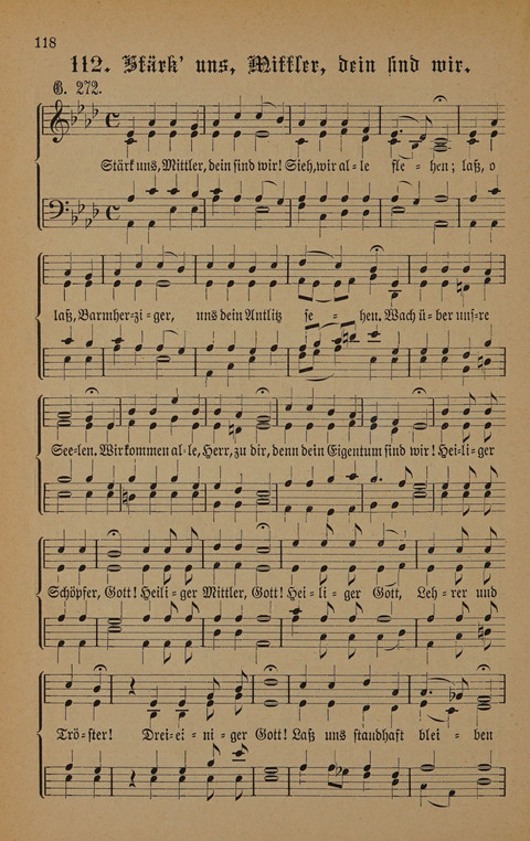 Vierstimmige Melodien: zu dem "Gesangbuch zum gottesdienstlichen und häuslichen Gebrauche in evangelischen Mennoniten-Gemeinden" (3. Auflage) page 118