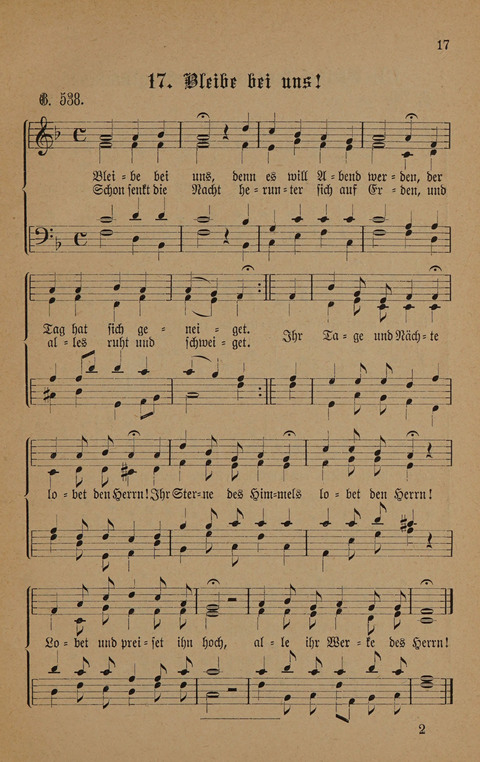 Vierstimmige Melodien: zu dem "Gesangbuch zum gottesdienstlichen und häuslichen Gebrauche in evangelischen Mennoniten-Gemeinden" (3. Auflage) page 17