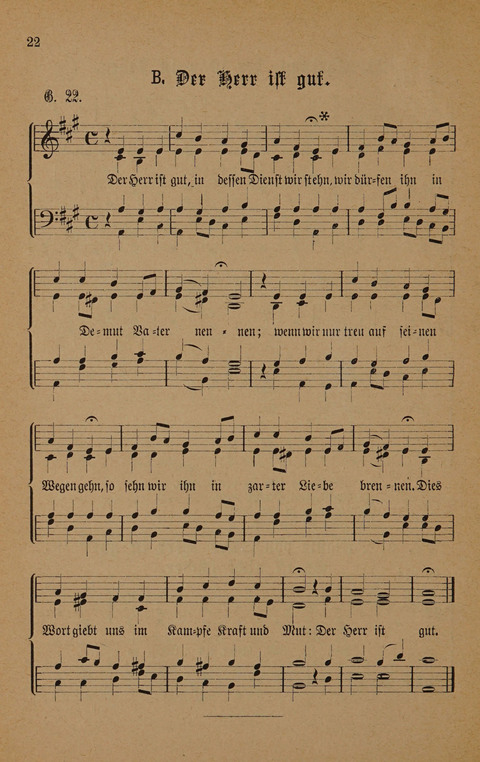 Vierstimmige Melodien: zu dem "Gesangbuch zum gottesdienstlichen und häuslichen Gebrauche in evangelischen Mennoniten-Gemeinden" (3. Auflage) page 22