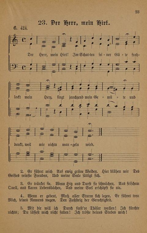 Vierstimmige Melodien: zu dem "Gesangbuch zum gottesdienstlichen und häuslichen Gebrauche in evangelischen Mennoniten-Gemeinden" (3. Auflage) page 23