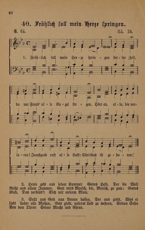 Vierstimmige Melodien: zu dem "Gesangbuch zum gottesdienstlichen und häuslichen Gebrauche in evangelischen Mennoniten-Gemeinden" (3. Auflage) page 40