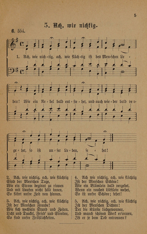 Vierstimmige Melodien: zu dem "Gesangbuch zum gottesdienstlichen und häuslichen Gebrauche in evangelischen Mennoniten-Gemeinden" (3. Auflage) page 5