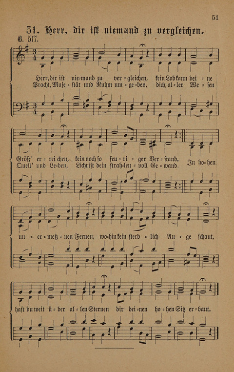 Vierstimmige Melodien: zu dem "Gesangbuch zum gottesdienstlichen und häuslichen Gebrauche in evangelischen Mennoniten-Gemeinden" (3. Auflage) page 51