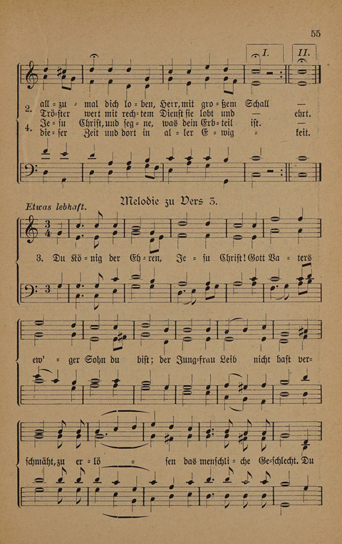 Vierstimmige Melodien: zu dem "Gesangbuch zum gottesdienstlichen und häuslichen Gebrauche in evangelischen Mennoniten-Gemeinden" (3. Auflage) page 55