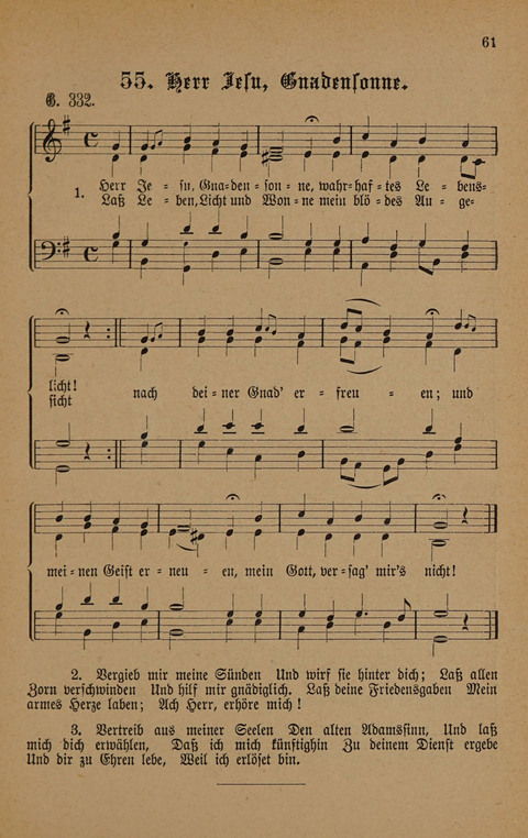 Vierstimmige Melodien: zu dem "Gesangbuch zum gottesdienstlichen und häuslichen Gebrauche in evangelischen Mennoniten-Gemeinden" (3. Auflage) page 61