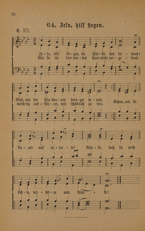 Vierstimmige Melodien: zu dem "Gesangbuch zum gottesdienstlichen und häuslichen Gebrauche in evangelischen Mennoniten-Gemeinden" (3. Auflage) page 70