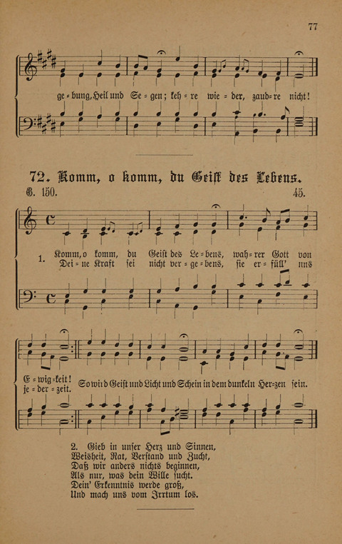 Vierstimmige Melodien: zu dem "Gesangbuch zum gottesdienstlichen und häuslichen Gebrauche in evangelischen Mennoniten-Gemeinden" (3. Auflage) page 77