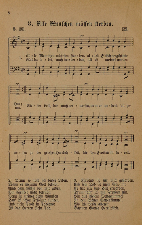 Vierstimmige Melodien: zu dem "Gesangbuch zum gottesdienstlichen und häuslichen Gebrauche in evangelischen Mennoniten-Gemeinden" (3. Auflage) page 8