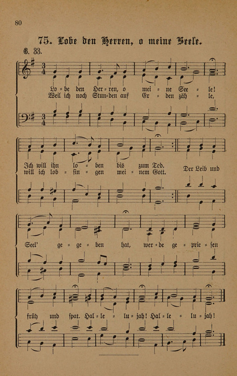 Vierstimmige Melodien: zu dem "Gesangbuch zum gottesdienstlichen und häuslichen Gebrauche in evangelischen Mennoniten-Gemeinden" (3. Auflage) page 80