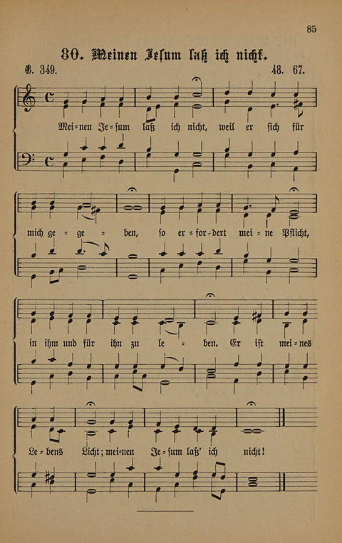 Vierstimmige Melodien: zu dem "Gesangbuch zum gottesdienstlichen und häuslichen Gebrauche in evangelischen Mennoniten-Gemeinden" (3. Auflage) page 85