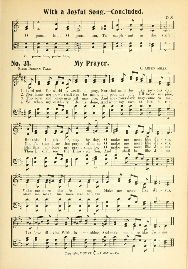 The Voice of Praise No. 2: a complete collection of Scriptural, gospel, Sunday-school and praise service songs page 36