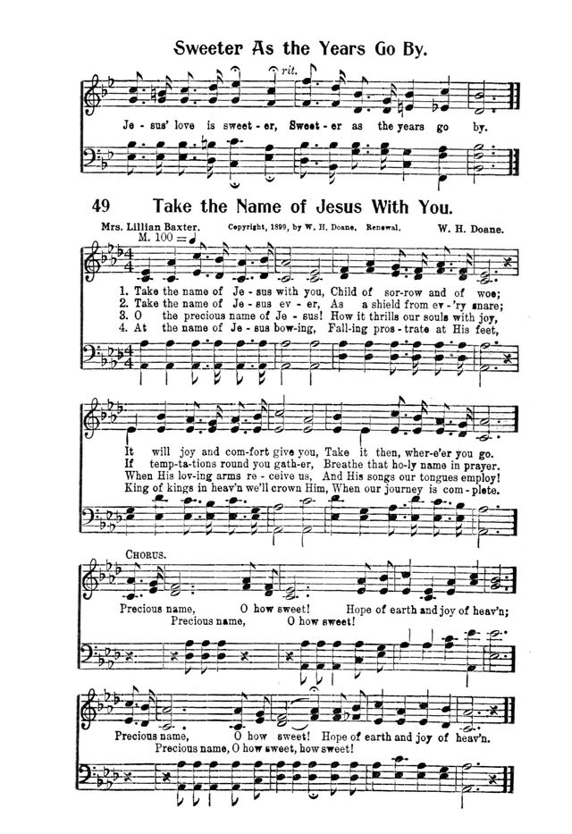 Victory Songs: For the Church, Sunday School and Evangelistic Services. page 51