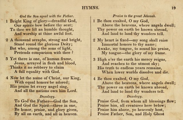 The Vestry Singing Book: being a selection of the most popular and approved tunes and hymns now extant, designed for social and religious meetings, family devotion, singing schools, etc. page 19