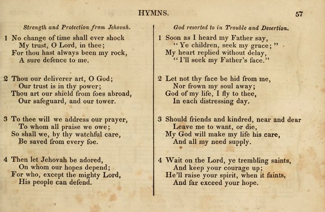 The Vestry Singing Book: being a selection of the most popular and approved tunes and hymns now extant, designed for social and religious meetings, family devotion, singing schools, etc. page 57