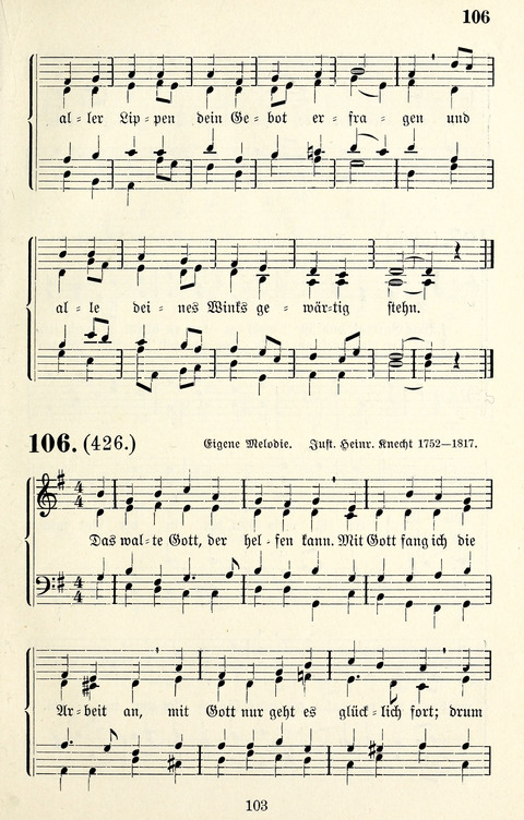 Vierstimmige Melodien für das Gesangbuch: zum gottesdienstlichen und häuslichen Gebrauch in Evangelischen Mennoniten-Gemeinden page 103