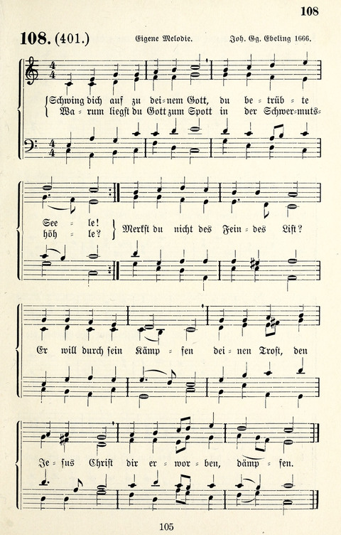 Vierstimmige Melodien für das Gesangbuch: zum gottesdienstlichen und häuslichen Gebrauch in Evangelischen Mennoniten-Gemeinden page 105