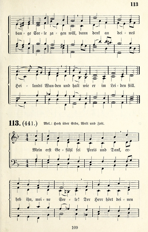 Vierstimmige Melodien für das Gesangbuch: zum gottesdienstlichen und häuslichen Gebrauch in Evangelischen Mennoniten-Gemeinden page 109