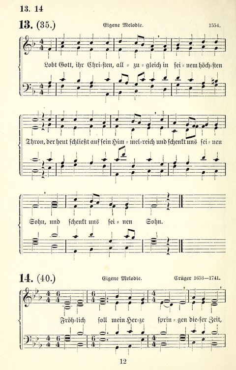 Vierstimmige Melodien für das Gesangbuch: zum gottesdienstlichen und häuslichen Gebrauch in Evangelischen Mennoniten-Gemeinden page 12