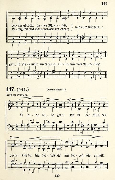 Vierstimmige Melodien für das Gesangbuch: zum gottesdienstlichen und häuslichen Gebrauch in Evangelischen Mennoniten-Gemeinden page 139