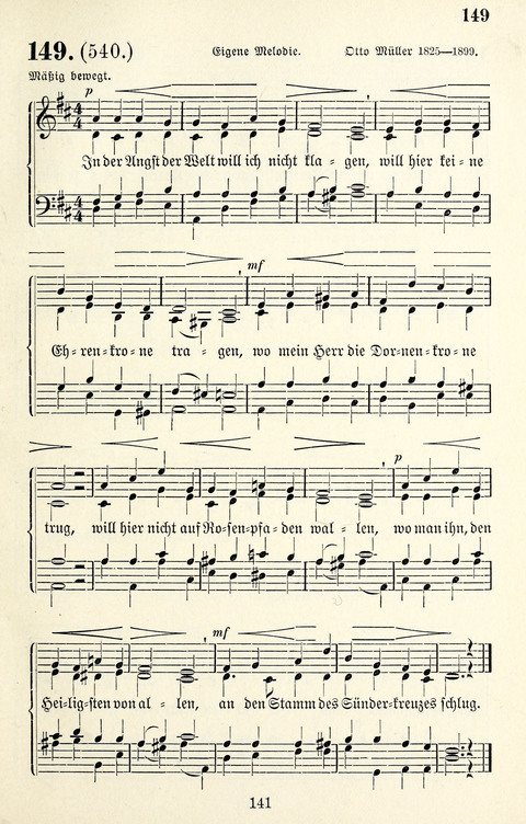 Vierstimmige Melodien für das Gesangbuch: zum gottesdienstlichen und häuslichen Gebrauch in Evangelischen Mennoniten-Gemeinden page 141