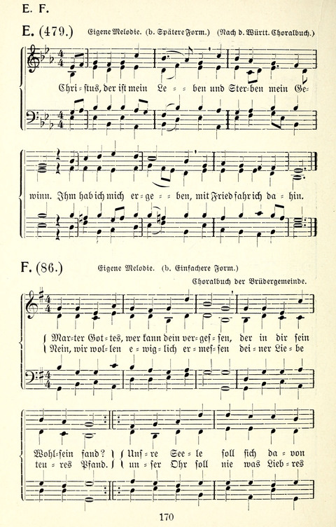 Vierstimmige Melodien für das Gesangbuch: zum gottesdienstlichen und häuslichen Gebrauch in Evangelischen Mennoniten-Gemeinden page 170