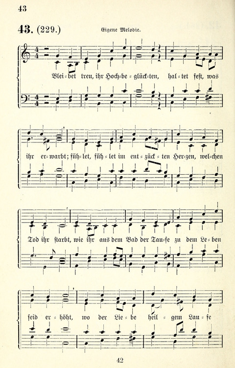 Vierstimmige Melodien für das Gesangbuch: zum gottesdienstlichen und häuslichen Gebrauch in Evangelischen Mennoniten-Gemeinden page 42