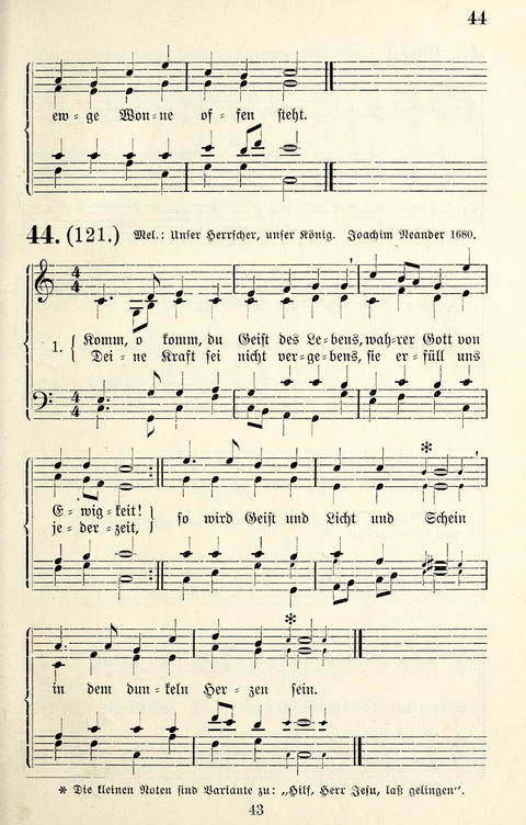 Vierstimmige Melodien für das Gesangbuch: zum gottesdienstlichen und häuslichen Gebrauch in Evangelischen Mennoniten-Gemeinden page 43