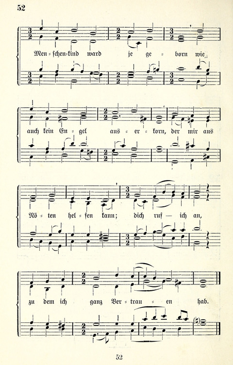 Vierstimmige Melodien für das Gesangbuch: zum gottesdienstlichen und häuslichen Gebrauch in Evangelischen Mennoniten-Gemeinden page 52