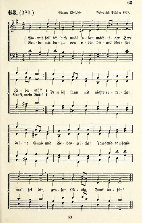 Vierstimmige Melodien für das Gesangbuch: zum gottesdienstlichen und häuslichen Gebrauch in Evangelischen Mennoniten-Gemeinden page 63